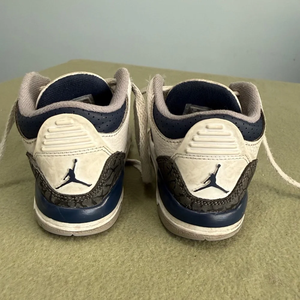 Nike Air Jordan 3 Retro‎ TD Shoes Toddler Size 9C White Midnight Navy DM0968-140